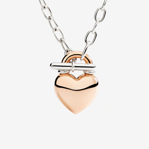 DoDo collana cuore in oro rosa e argento